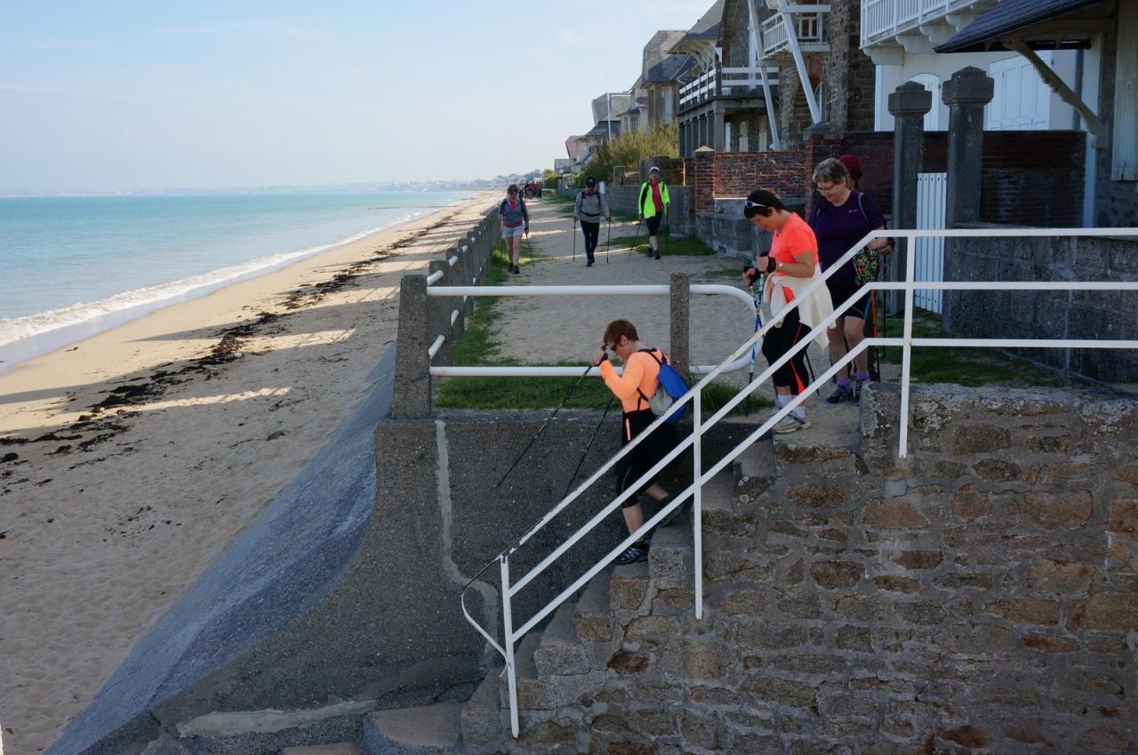 Marche nordique au Mont Saint Michel
